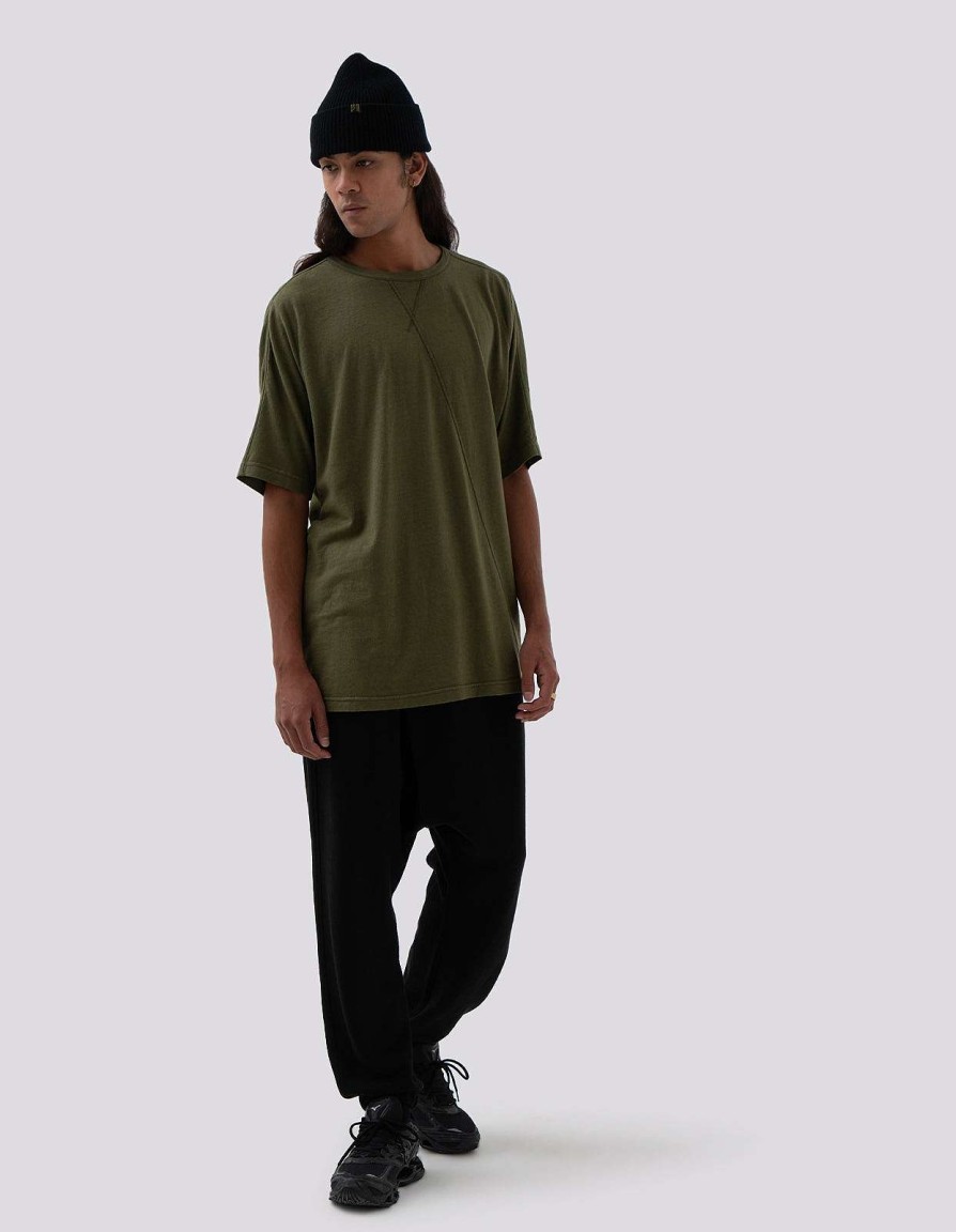 Maharishi T-Shirts Met Korte Mouwen | 5000 Kesagiri Hemp Oversized T-Shirt Olive Og-107F