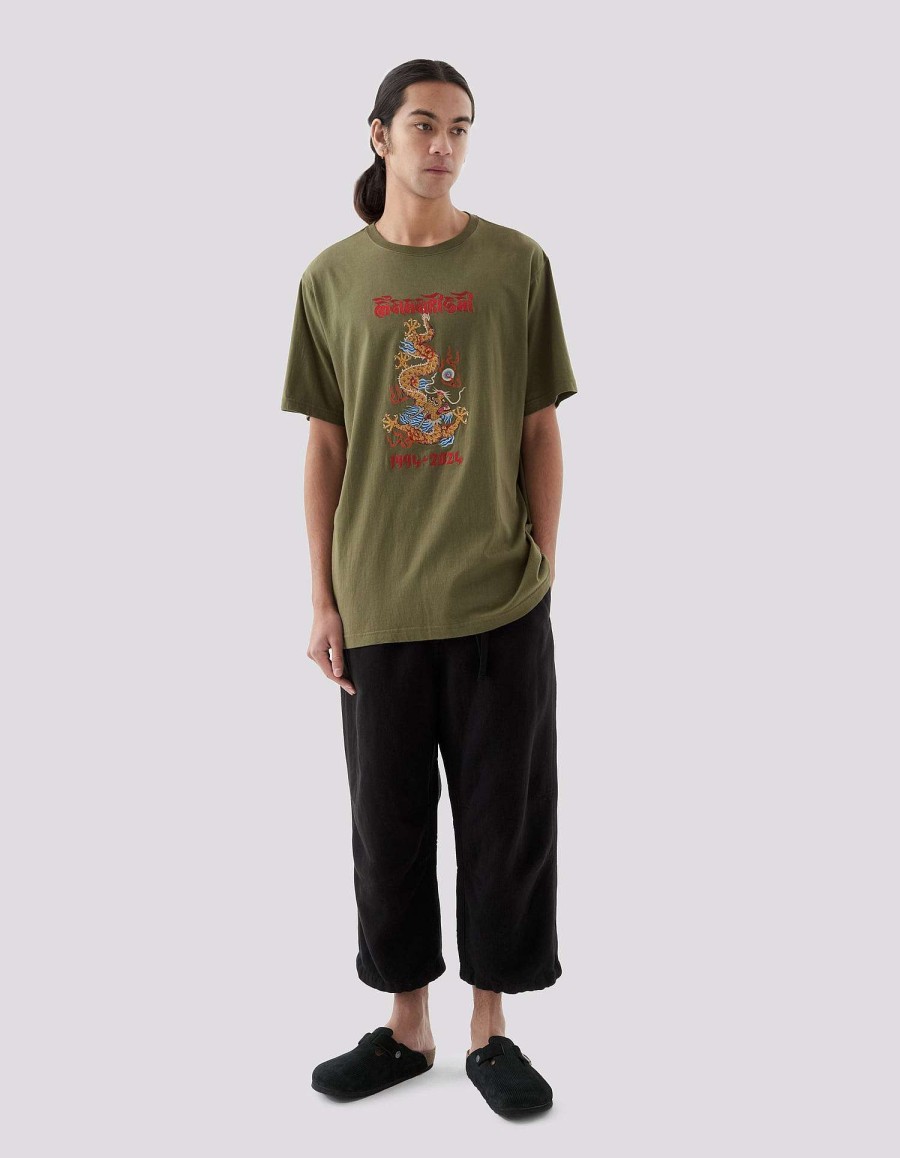 Maharishi T-Shirts Met Korte Mouwen | 5017 Descending Dragon T-Shirt Olive