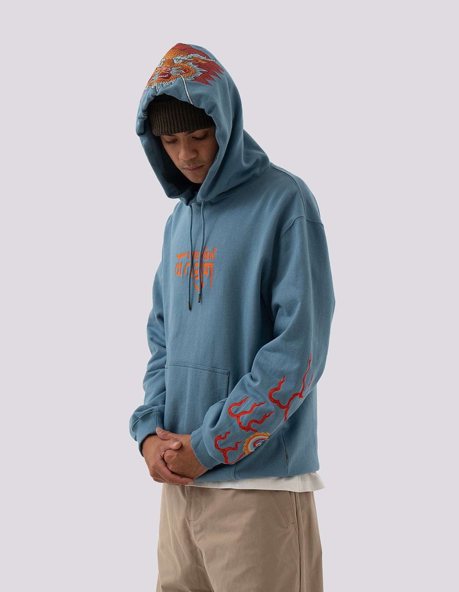 Maharishi Sweaters Met Capuchon | 5016 Abundance Dragon Hooded Sweat Subdued Blue