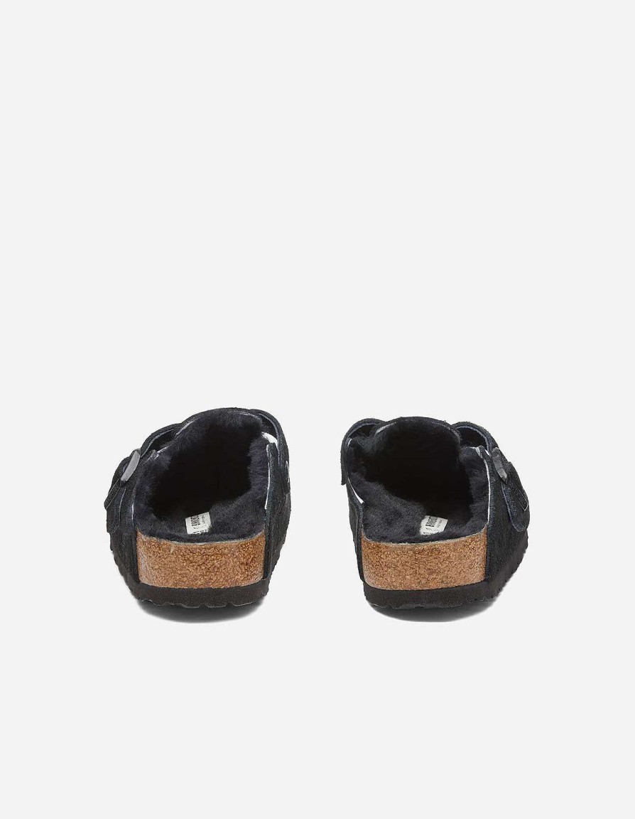 Maharishi Schoenen | Birkenstock Boston Suede Leather Fur Black