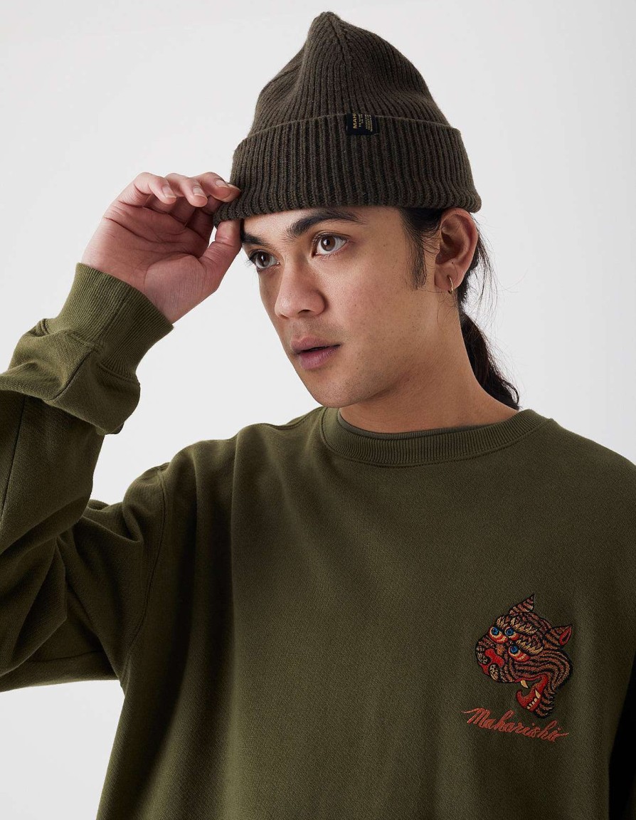 Maharishi Gebreide Kleding | 9153 Wool Miltype Beanie Olive