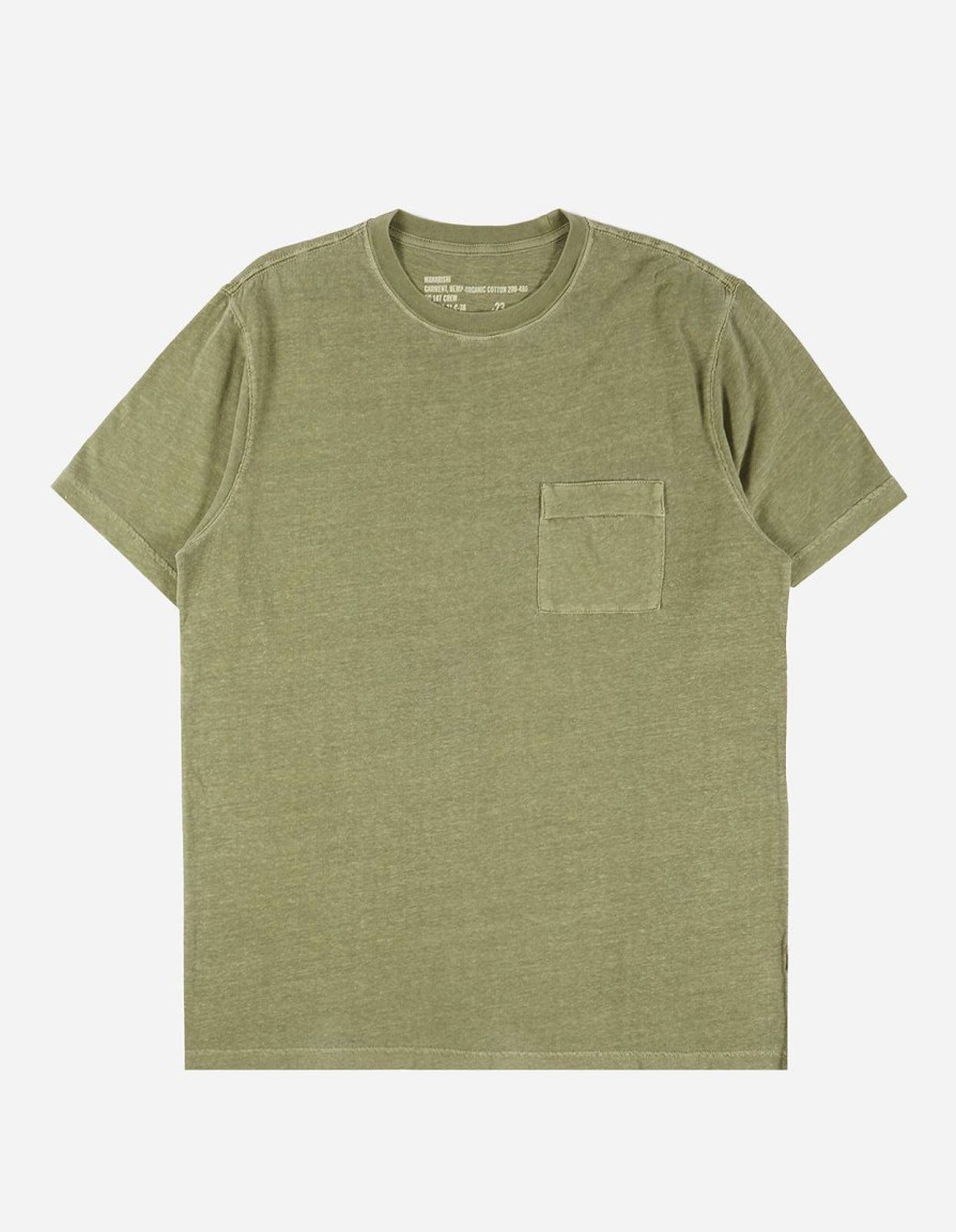 Maharishi T-Shirts Met Korte Mouwen | 7021 Hemp Organic Pocket T-Shirt Olive Og-107F