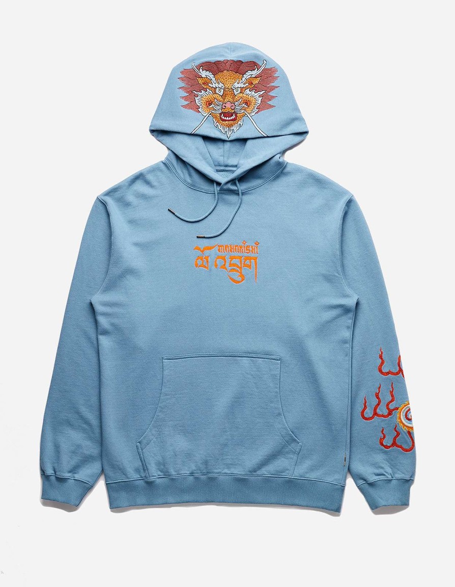 Maharishi Sweaters Met Capuchon | 5016 Abundance Dragon Hooded Sweat Subdued Blue