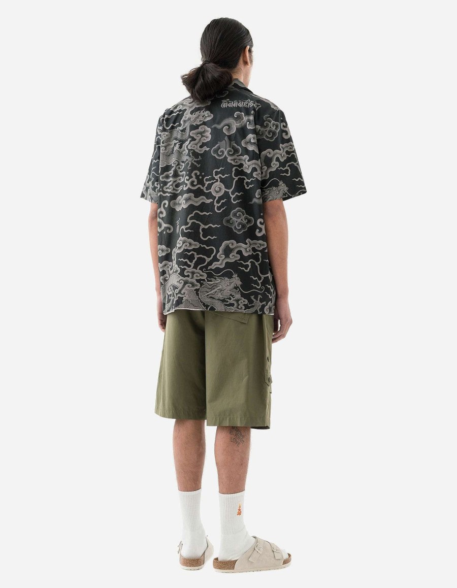 Maharishi Overhemden | 1282 Cloud Dragon Camp Collar Shirt Black