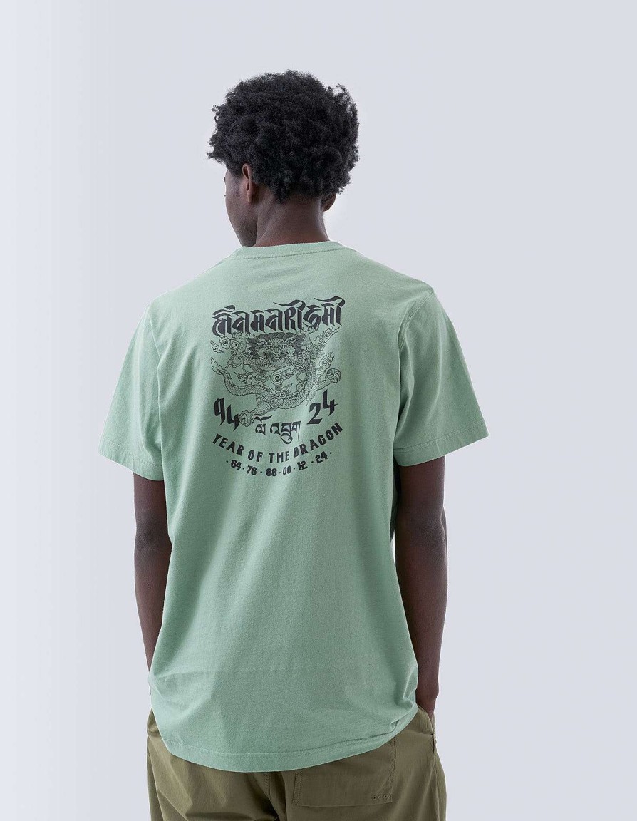 Maharishi T-Shirts Met Korte Mouwen | 1258 Abundance Dragon Tour T-Shirt Bamboo Green