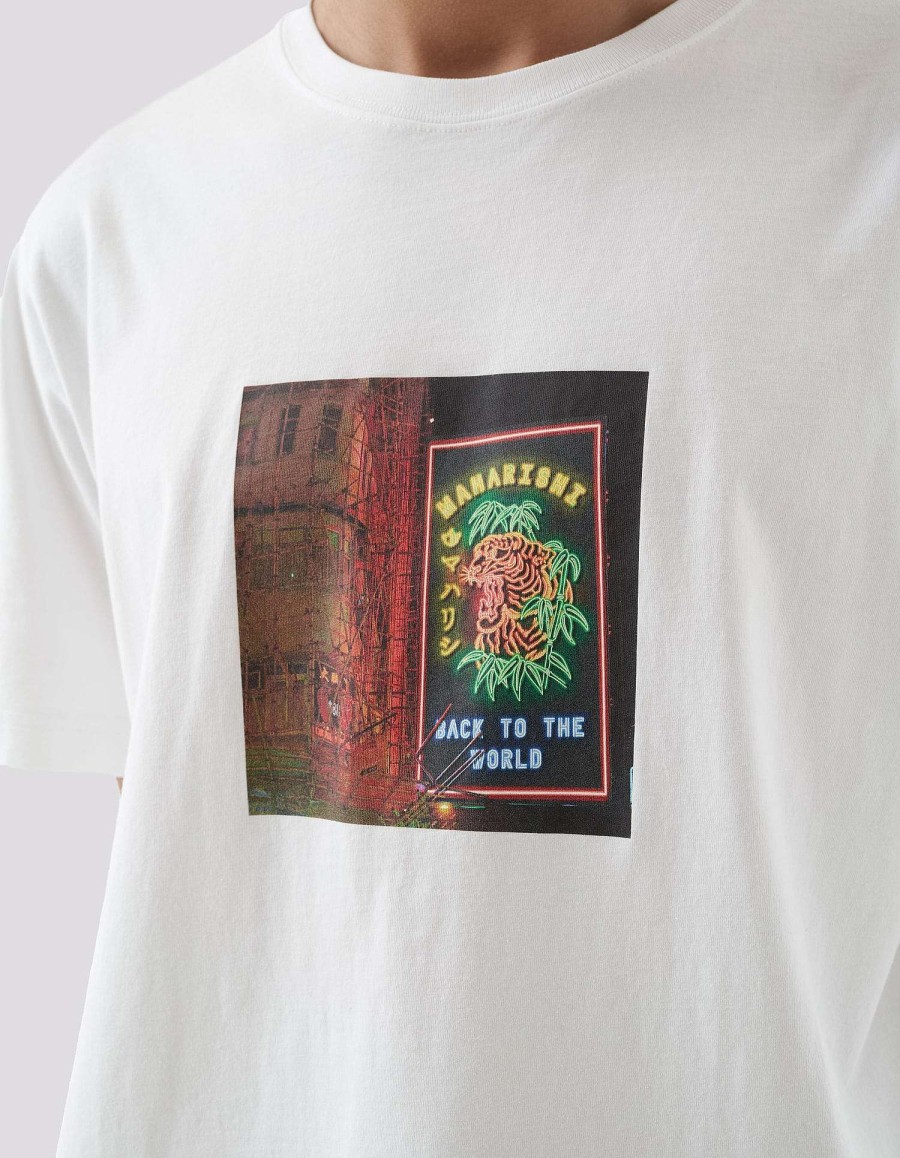 Maharishi T-Shirts Met Korte Mouwen | 1281 Neon Tiger T-Shirt White