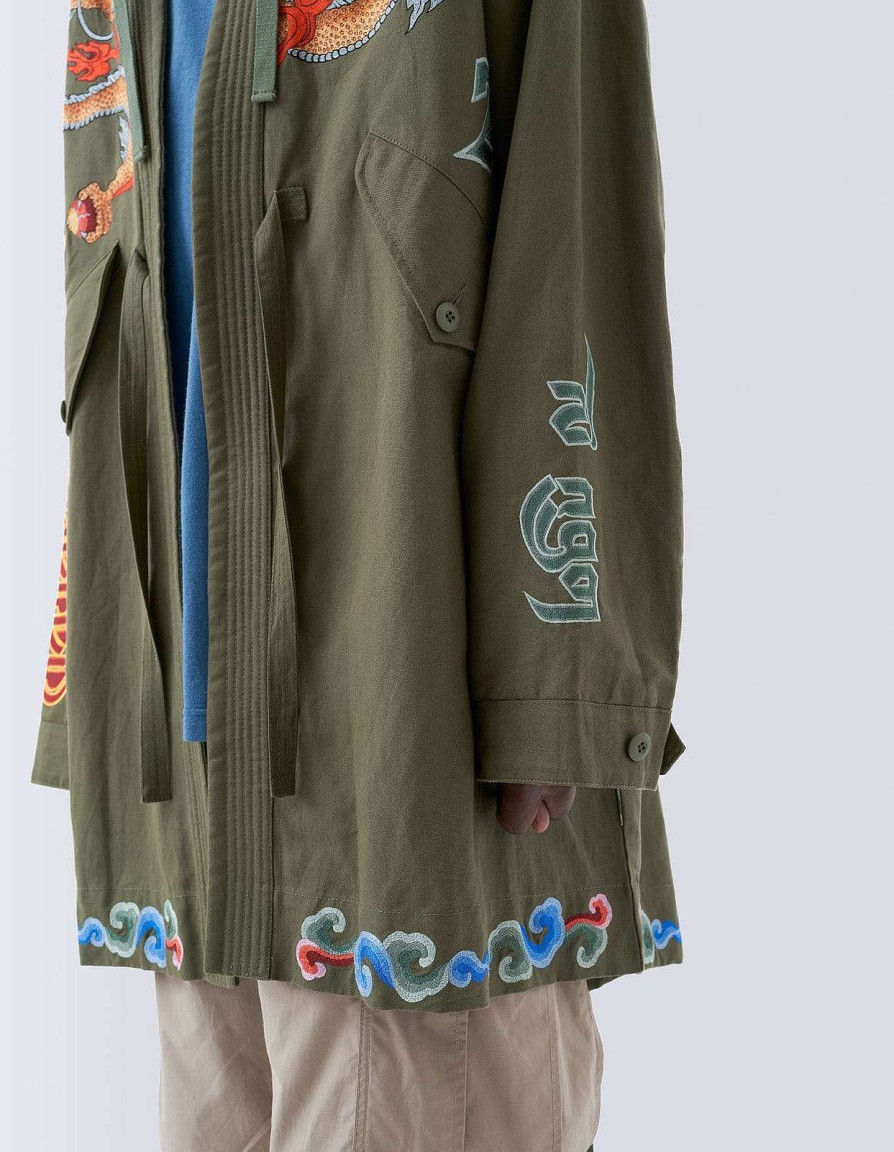 Maharishi Kimono'S | 5012 Dragon Embroidered Kimono Parka Olive Og-107F