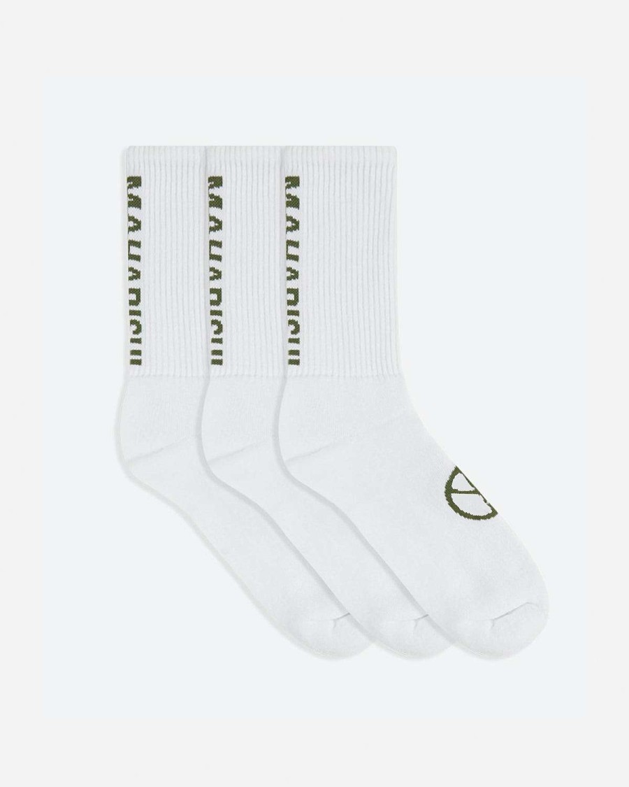 Maharishi Sokken | 9890 Miltype Peace Sports Socks · 3 Pack White/White/White