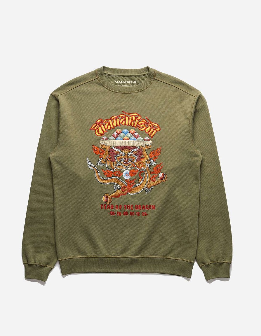 Maharishi Crew Zweet | 5015 Abundance Dragon Crew Sweat Olive Og-107F