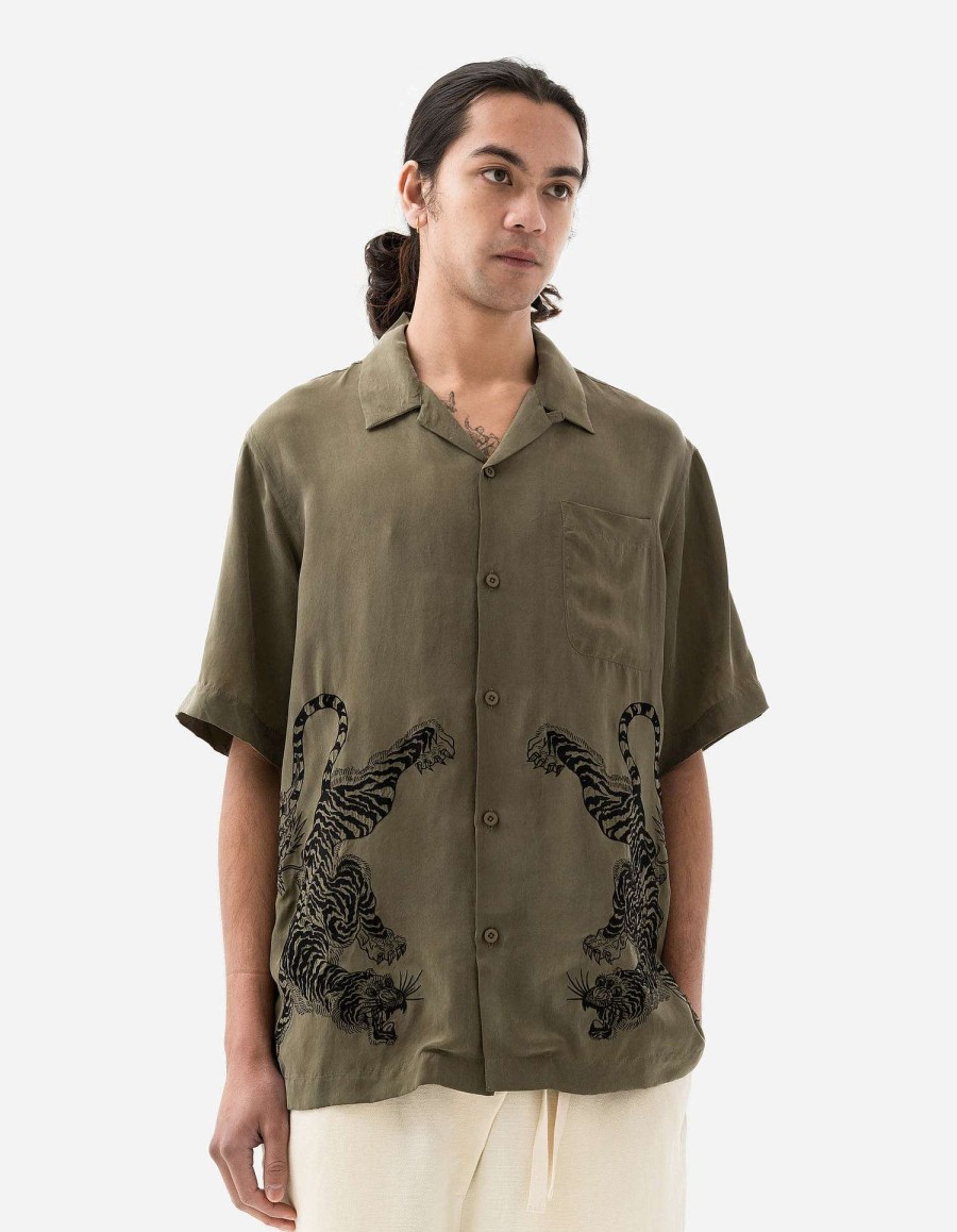 Maharishi Overhemden | 5100 Take Tora Summer Shirt Olive Og-107F