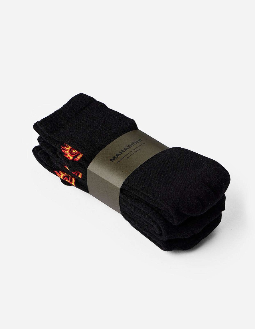 Maharishi Sokken | 1263 Micro Dragon Tabi Sock 3 Pack Black/Black/Black