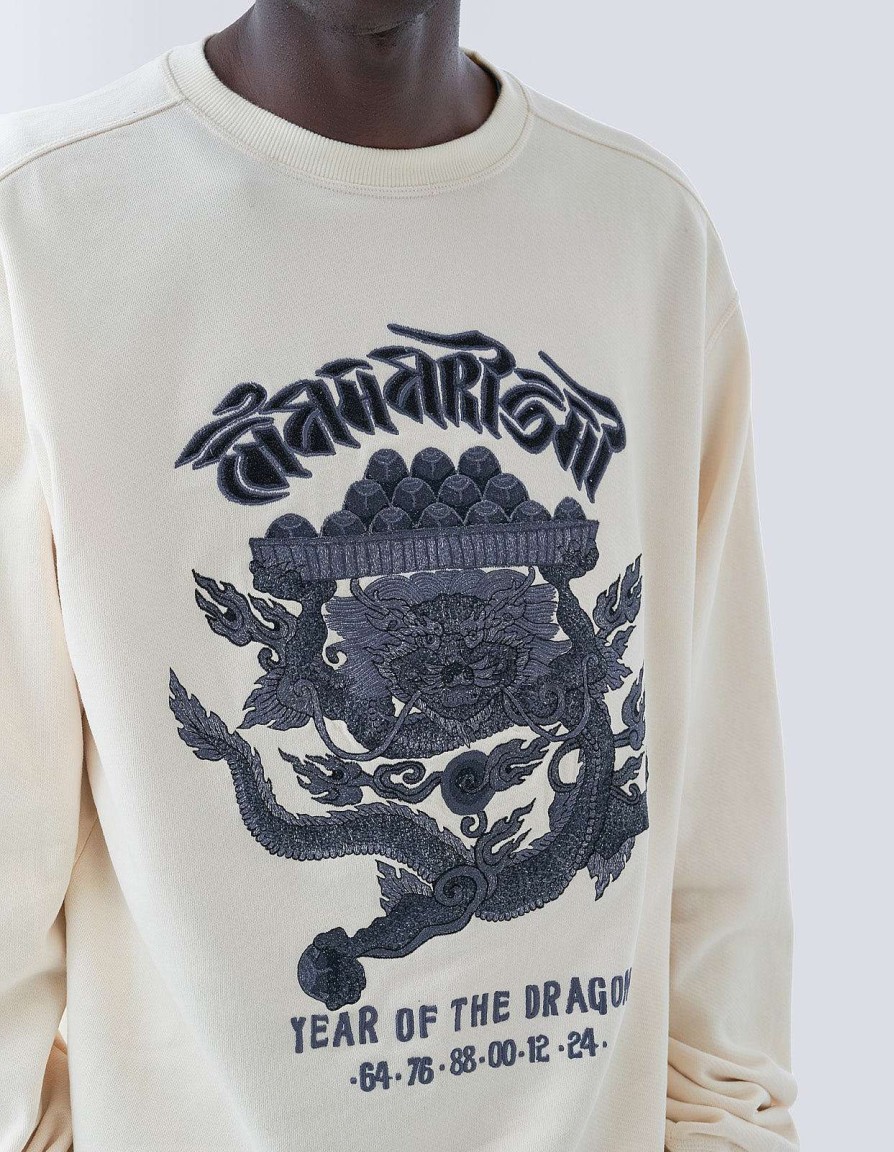 Maharishi Crew Zweet | 5015 Abundance Dragon Crew Sweat Ecru