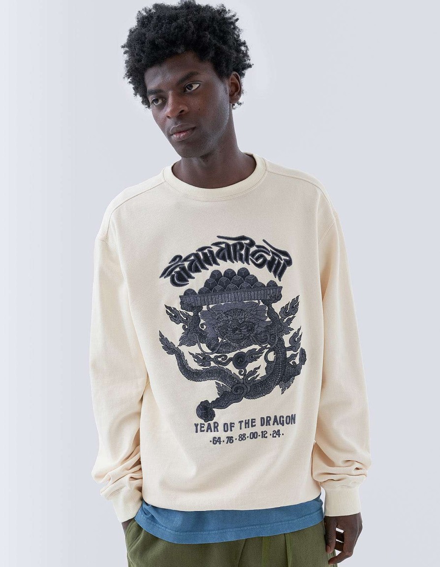 Maharishi Crew Zweet | 5015 Abundance Dragon Crew Sweat Ecru