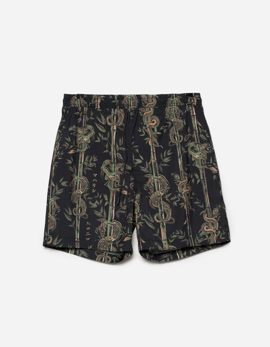 Maharishi Zwembroek | 1272 Dragon Bamboo Swim Shorts Black