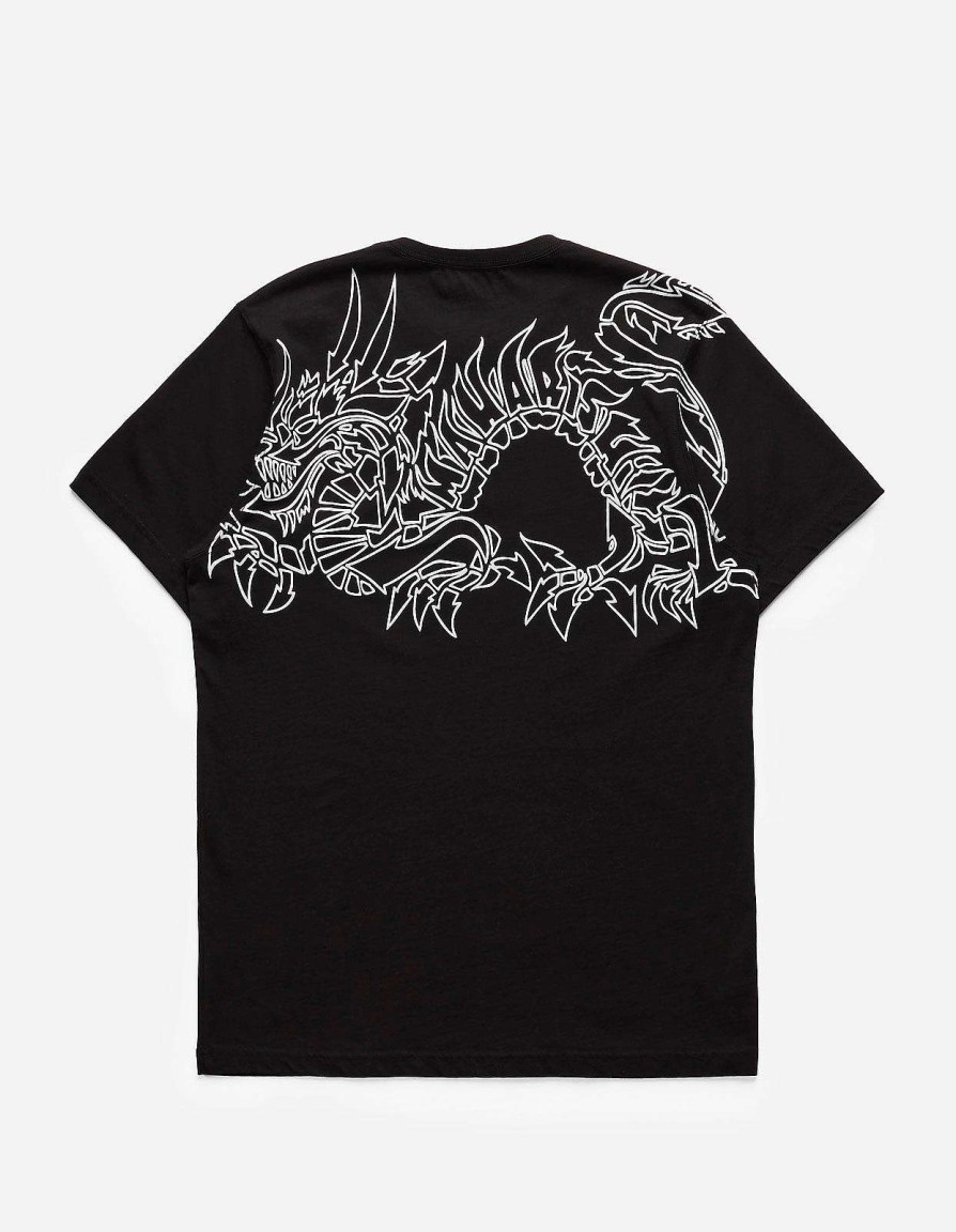 Maharishi T-Shirts Met Korte Mouwen | 1256 Distorted Dragon T-Shirt · Guest Artist: Kay One Black