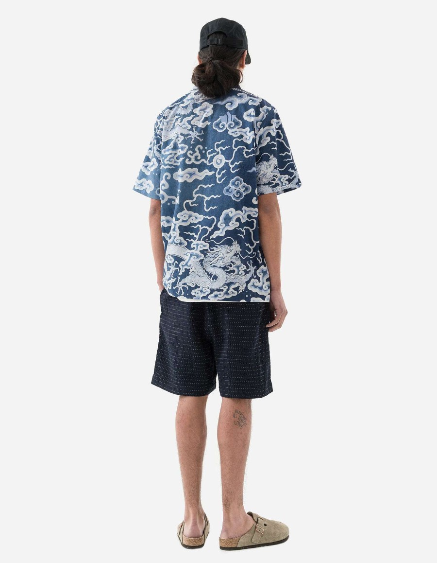 Maharishi Overhemden | 1282 Cloud Dragon Camp Collar Shirt Blue