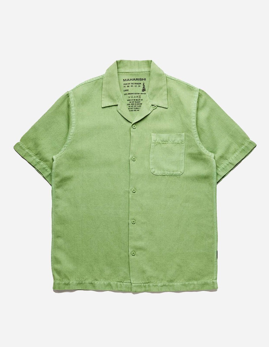 Maharishi Overhemden | 5005 Hemp Camp Collar Shirt Bamboo Green