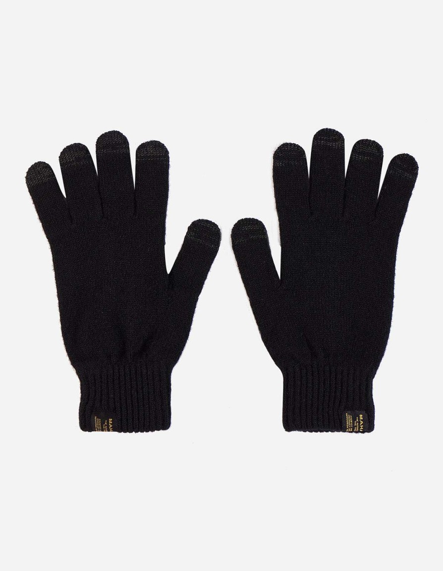 Maharishi Gebreide Kleding | 9883 Miltype Conductive Wool Gloves Black