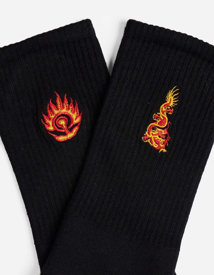 Maharishi Sokken | 1264 Micro Dragon Sport Sock 3 Pack Black/Black/Black