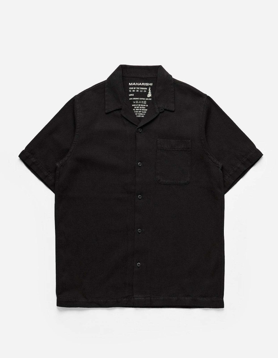 Maharishi Overhemden | 5005 Hemp Camp Collar Shirt Black