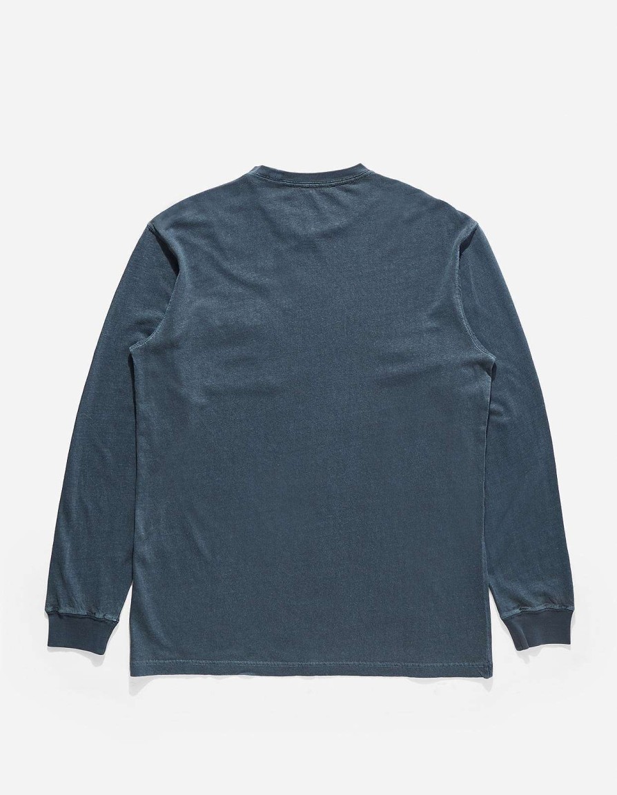 Maharishi T-Shirts Met Lange Mouwen | 8010 Hemp Organic L/S Pocket T-Shirt Navy