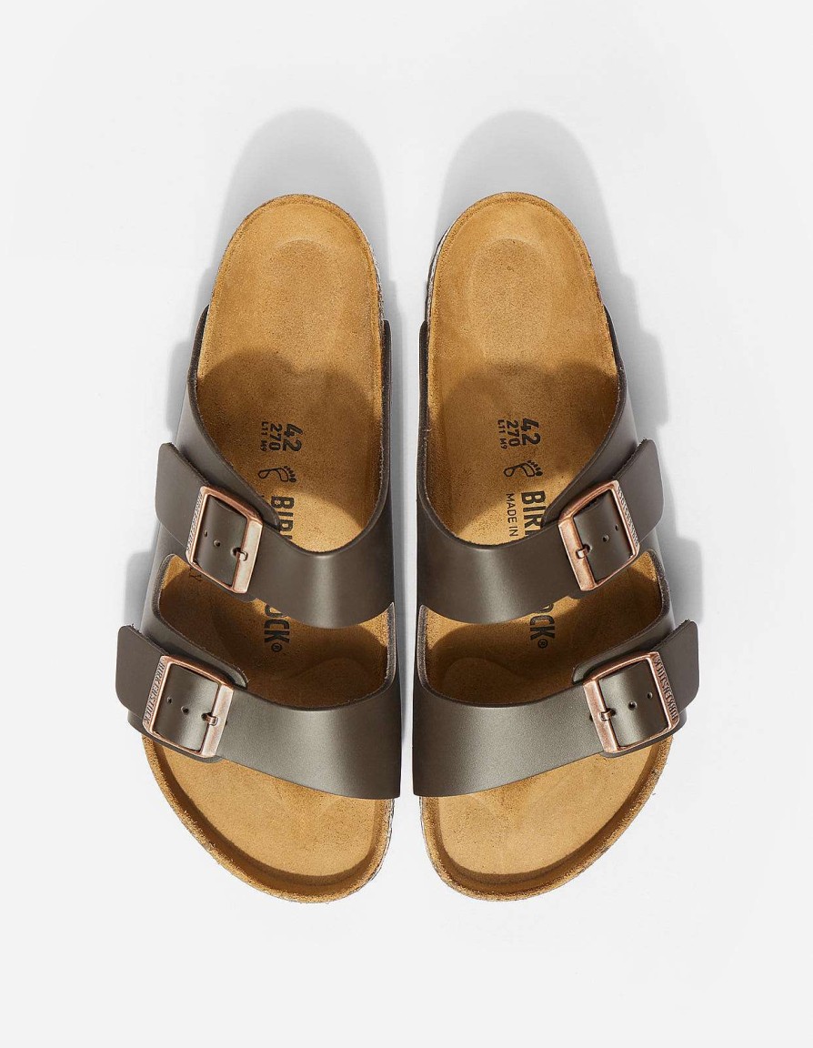 Maharishi Schoenen | Birkenstock Arizona Natural Leather Dark Brown