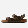 Maharishi Schoenen | Birkenstock Milano Natural Leather Dark Brown