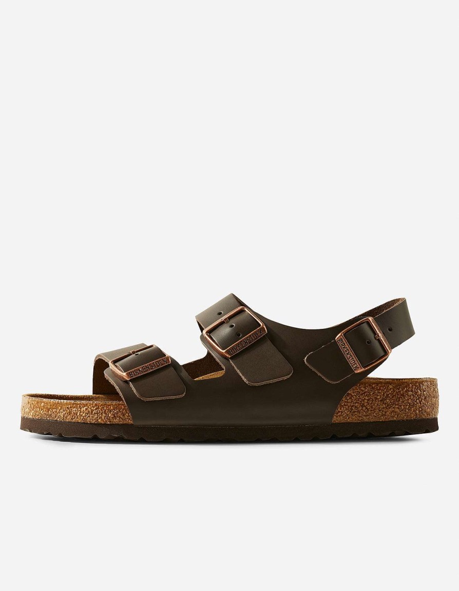 Maharishi Schoenen | Birkenstock Milano Natural Leather Dark Brown