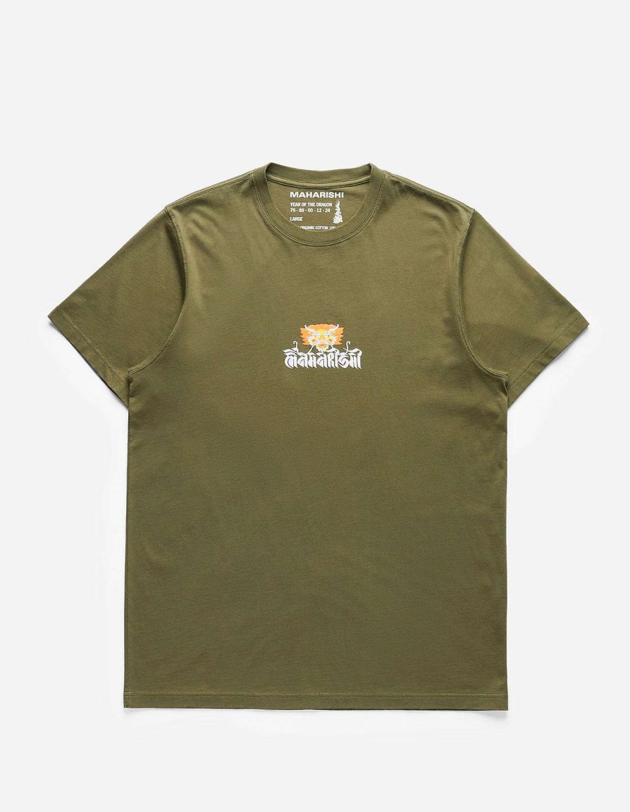 Maharishi T-Shirts Met Korte Mouwen | 1261 Abundance Dragon Circle T-Shirt Olive