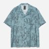 Maharishi Overhemden | 5122 Dragon Bamboo Camp Collar Shirt Subdued Blue