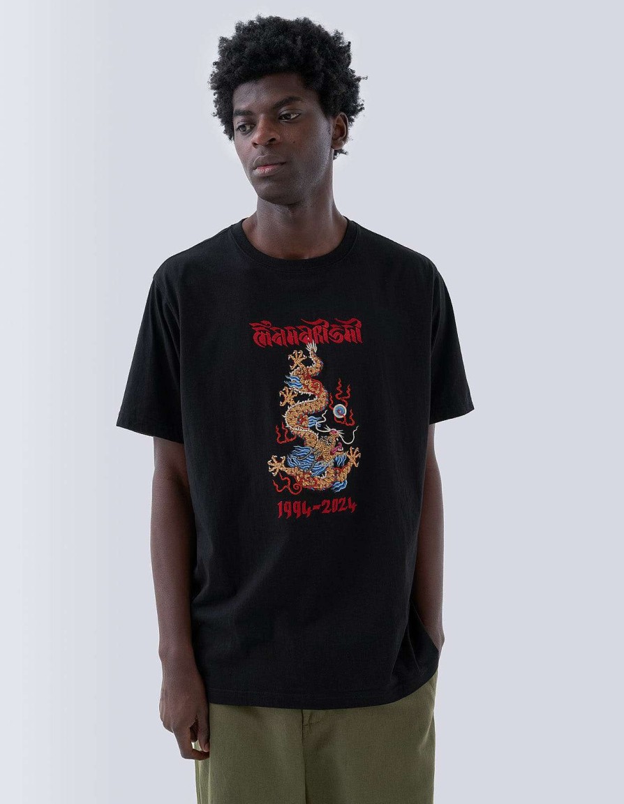 Maharishi T-Shirts Met Korte Mouwen | 5017 Descending Dragon T-Shirt Black