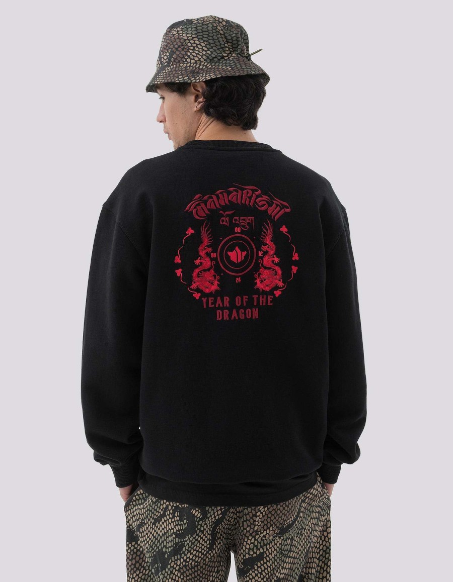 Maharishi Crew Zweet | 1267 Dragon Anniversary Crew Sweat Black