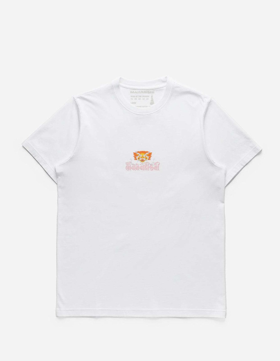 Maharishi T-Shirts Met Korte Mouwen | 1261 Abundance Dragon Circle T-Shirt White