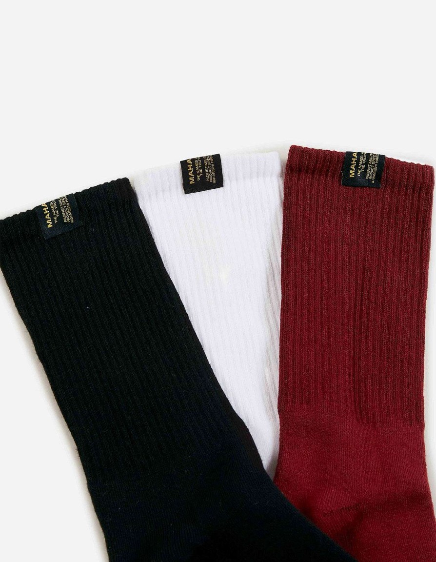 Maharishi Sokken | 9273 Miltype Sport Sock · 3 Pack Black/Lama/White