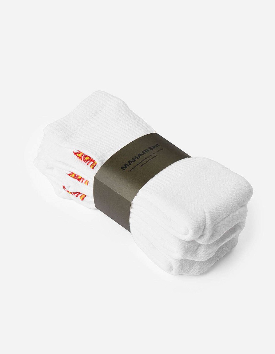 Maharishi Sokken | 1263 Micro Dragon Tabi Sock 3 Pack White/White/White