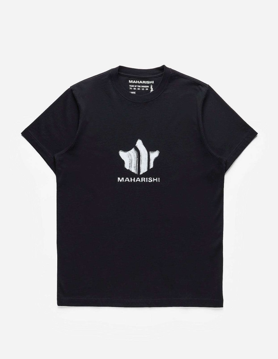 Maharishi T-Shirts Met Korte Mouwen | 1259 Brushstroke Temple T-Shirt Black