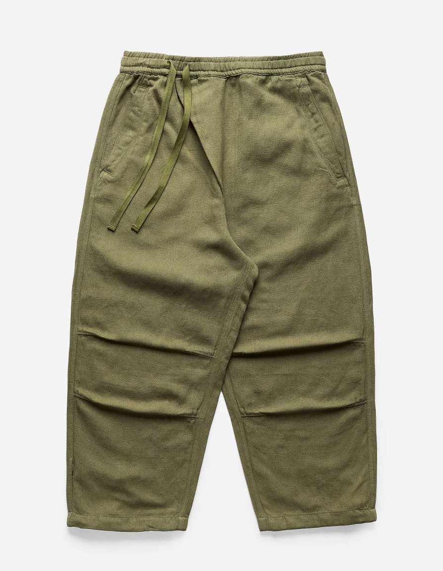 Maharishi Trainingsbroek | 5008 Hemp Asym Cropped Track Pants Olive Og-107F