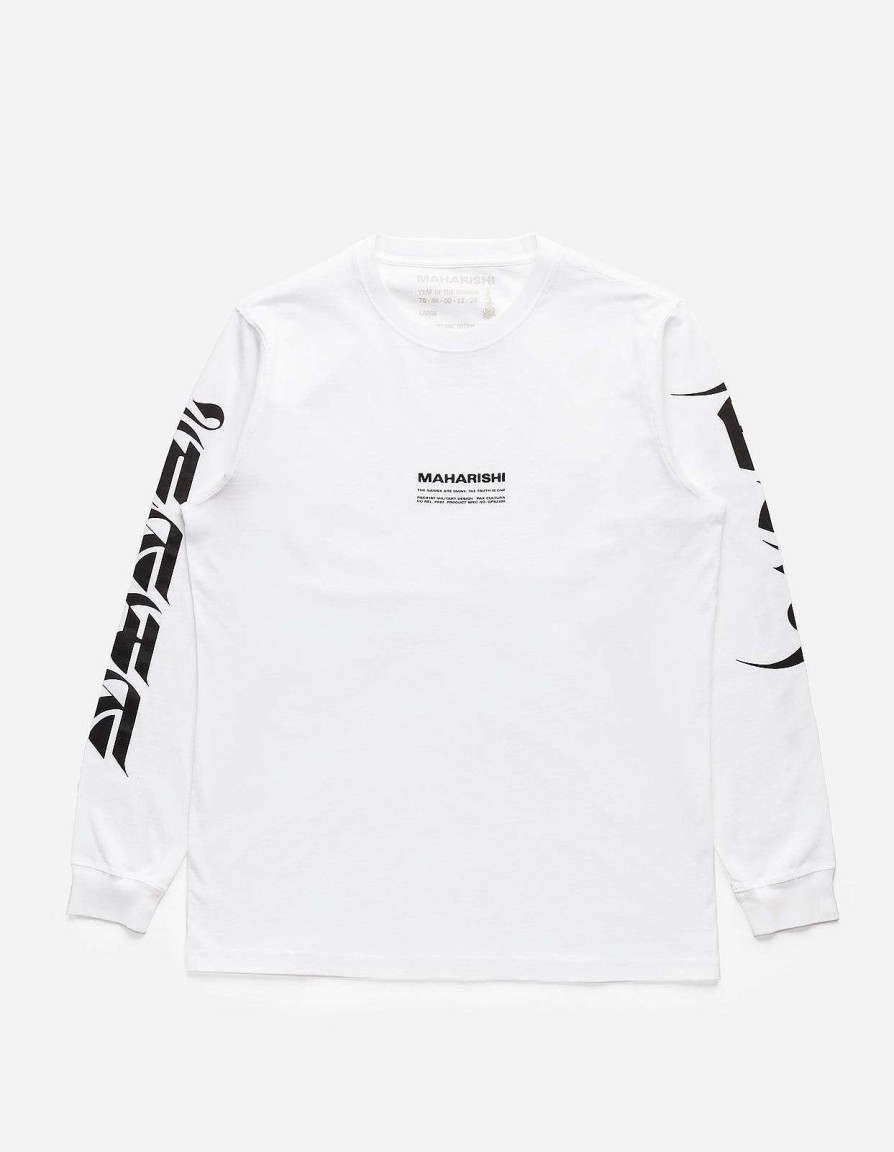 Maharishi T-Shirts Met Lange Mouwen | 1255 Tibetan Sanskrit Ls T-Shirt White