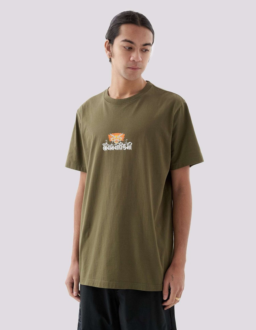 Maharishi T-Shirts Met Korte Mouwen | 1261 Abundance Dragon Circle T-Shirt Olive