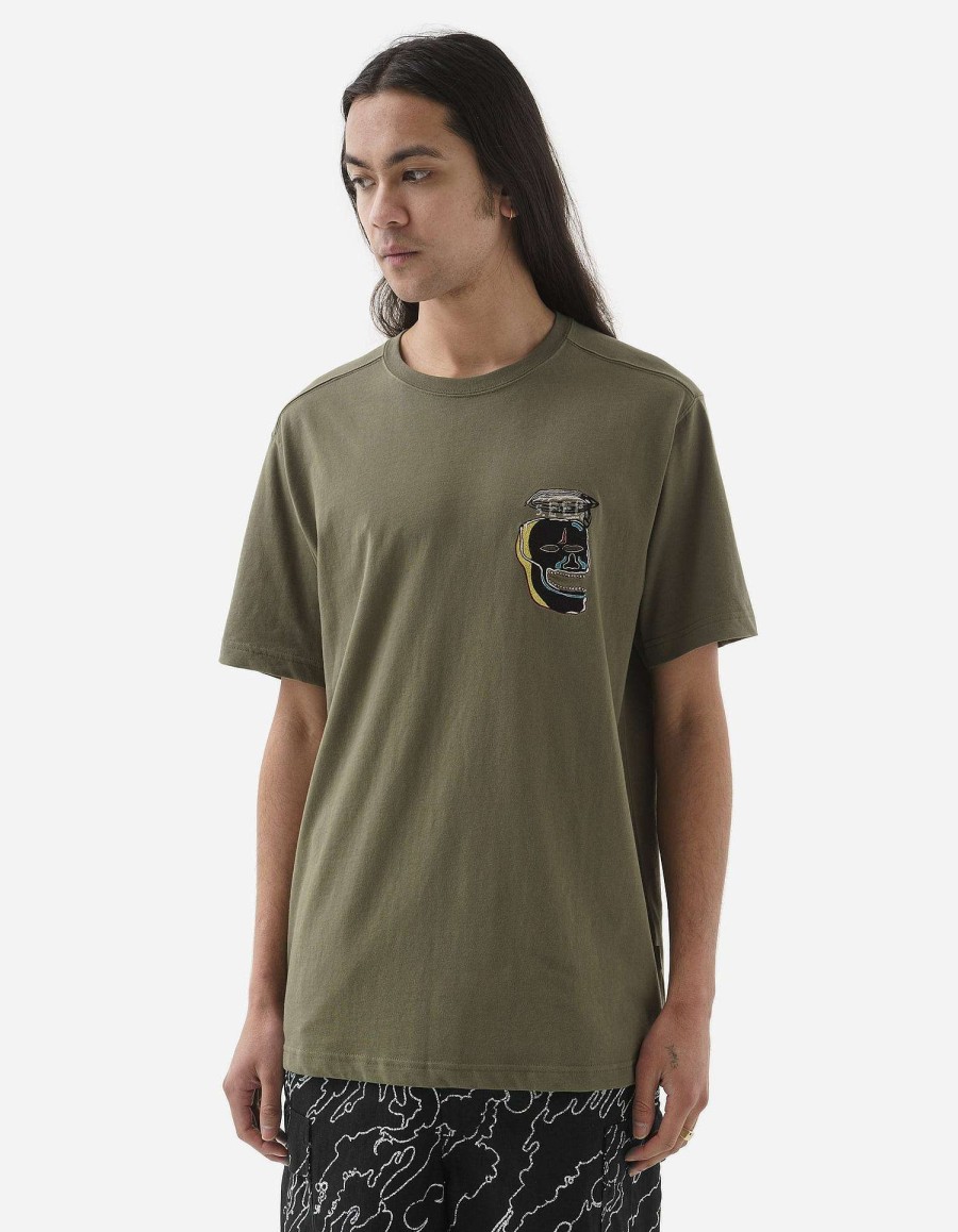 Maharishi T-Shirts Met Korte Mouwen | 5141 Maha Basquiat 5.Eep T-Shirt Olive-Og-107F Olive Og-107F